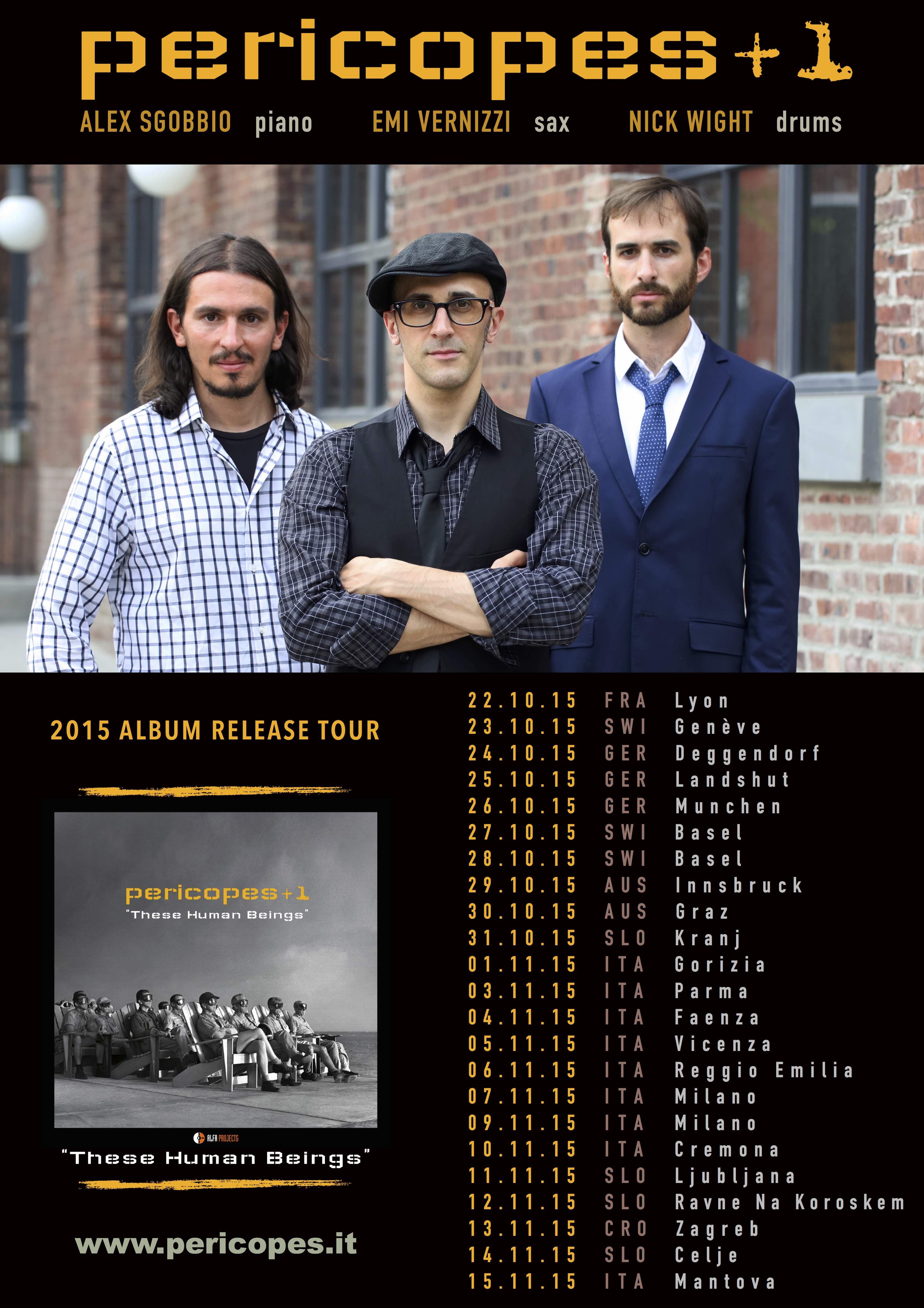 Pericopes - These Human Beings - Album Release Tour 2015 facebook