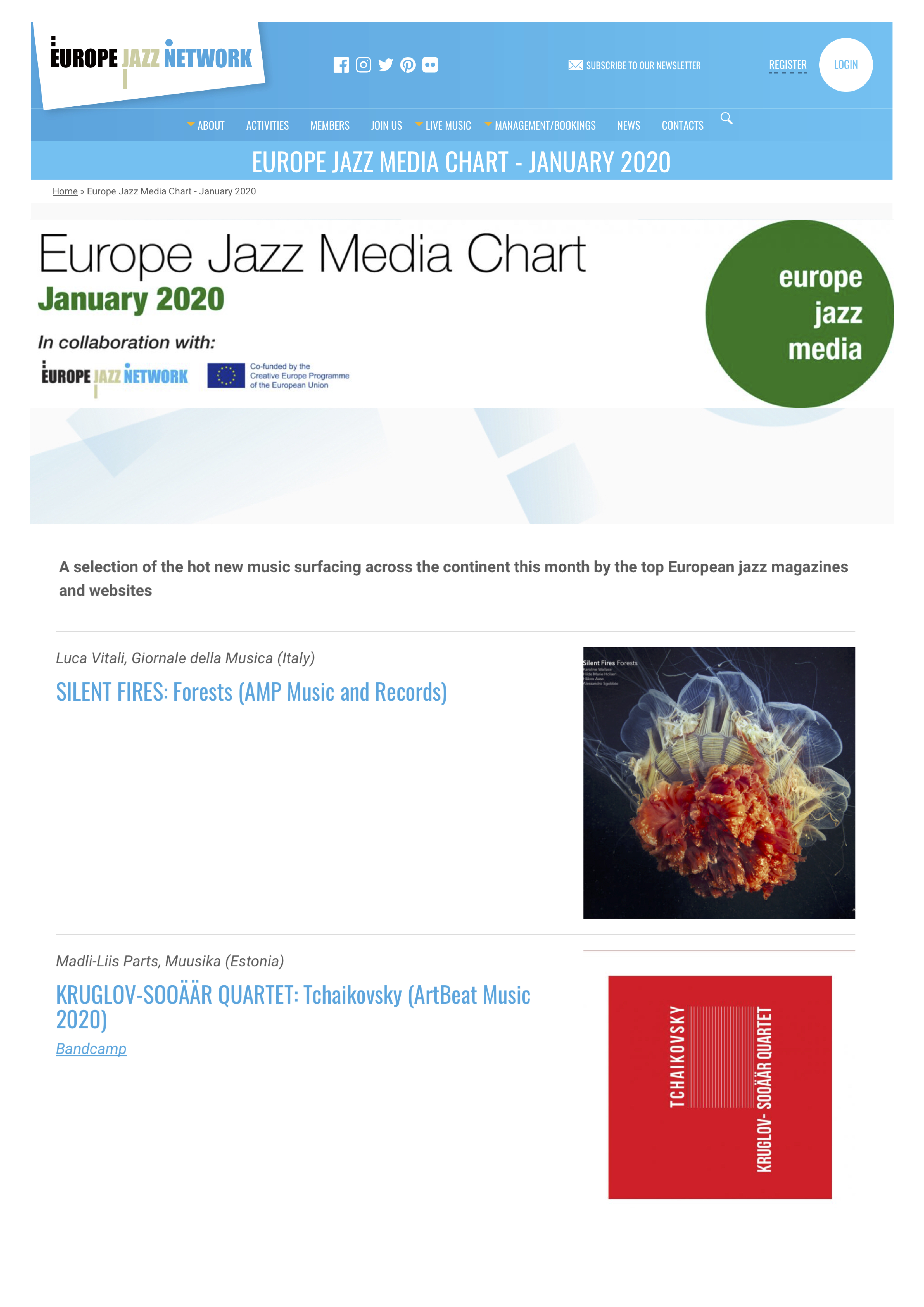 Forests - Europe Jazz Media Chart (02.01.20)